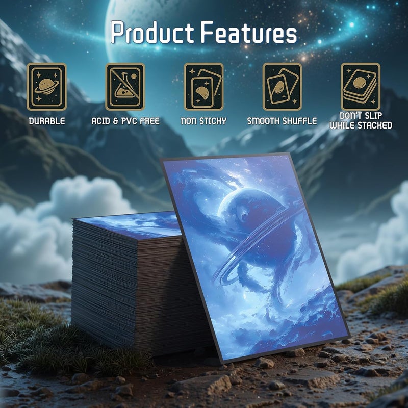 Kiiransr MTG Card Sleeves - Island - Planet Basic Lands Series - Ultra Clear Front & Matte Finish Back, 100 Count Standard Size Matte Art Sleeve for Magic The Gathering - Image 5